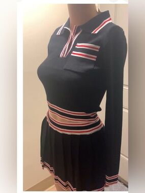 Black Striped Two-Piece Outfit